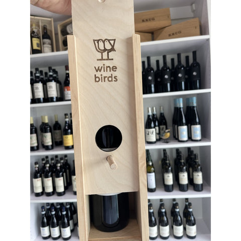 Wooden single bottle gift box (Bird feeder)